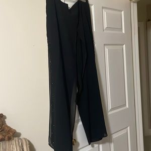 Layered Palazzo Pants With Stunning Beaded Embellishments Down the Sides